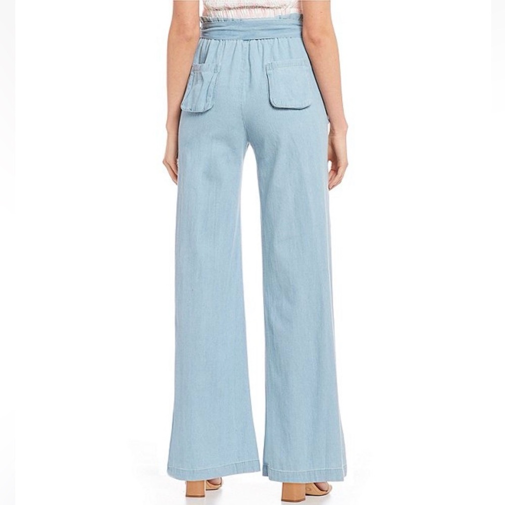 Light Blue Wide-Leg Pants - Picture 3 of 3
